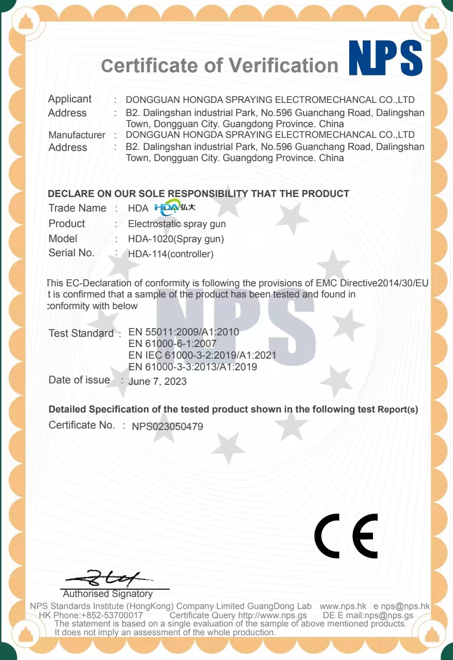 the standard CE 2004/30/EU for electrostatic spray system |hdaspraygun