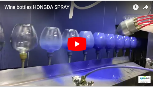 HONGDA rotay bell electrostatic spray gun for wine glass bottles spraying