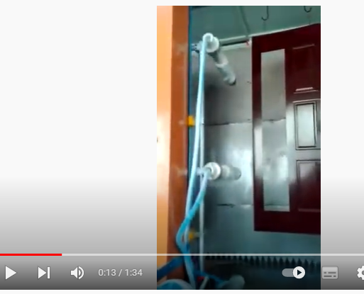 Wood furniture door automatic coating by HDA rotating bell