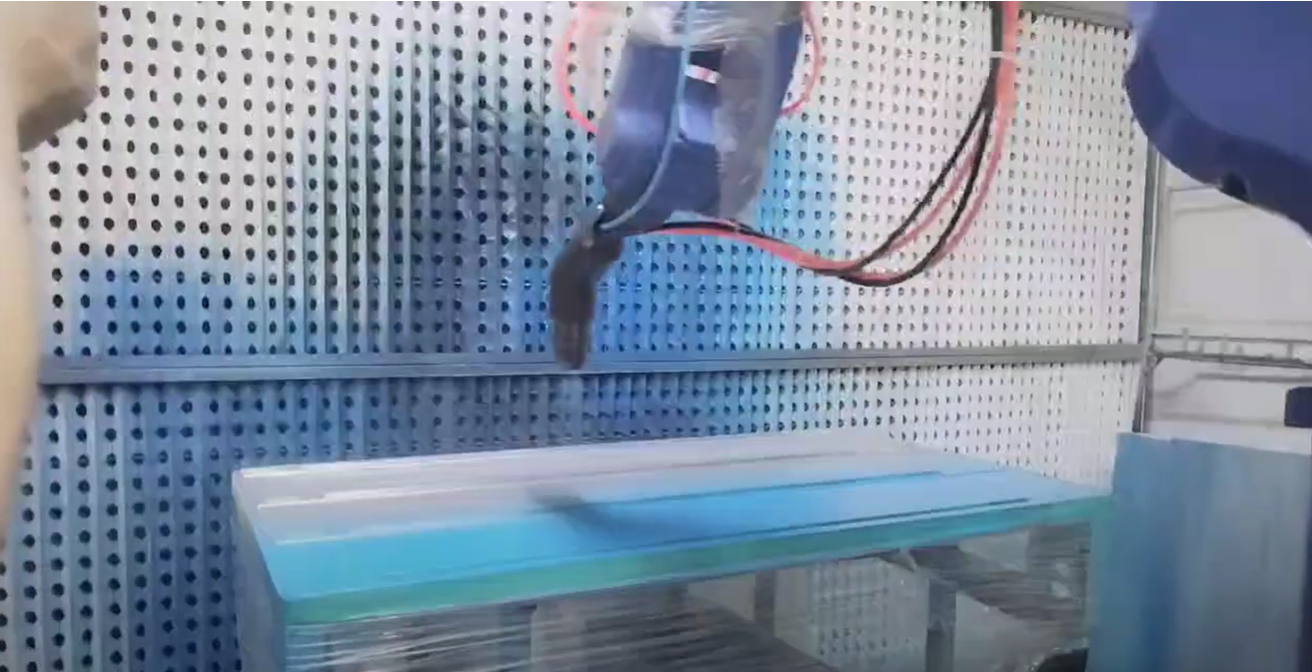 HDA-605 High-speed electrostatic spray rotating bell robotic auto surface spraying system for electric battery pack