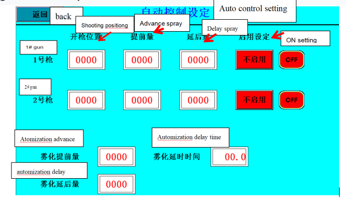 electrostatic rotating bell spray system reciprocator setting 